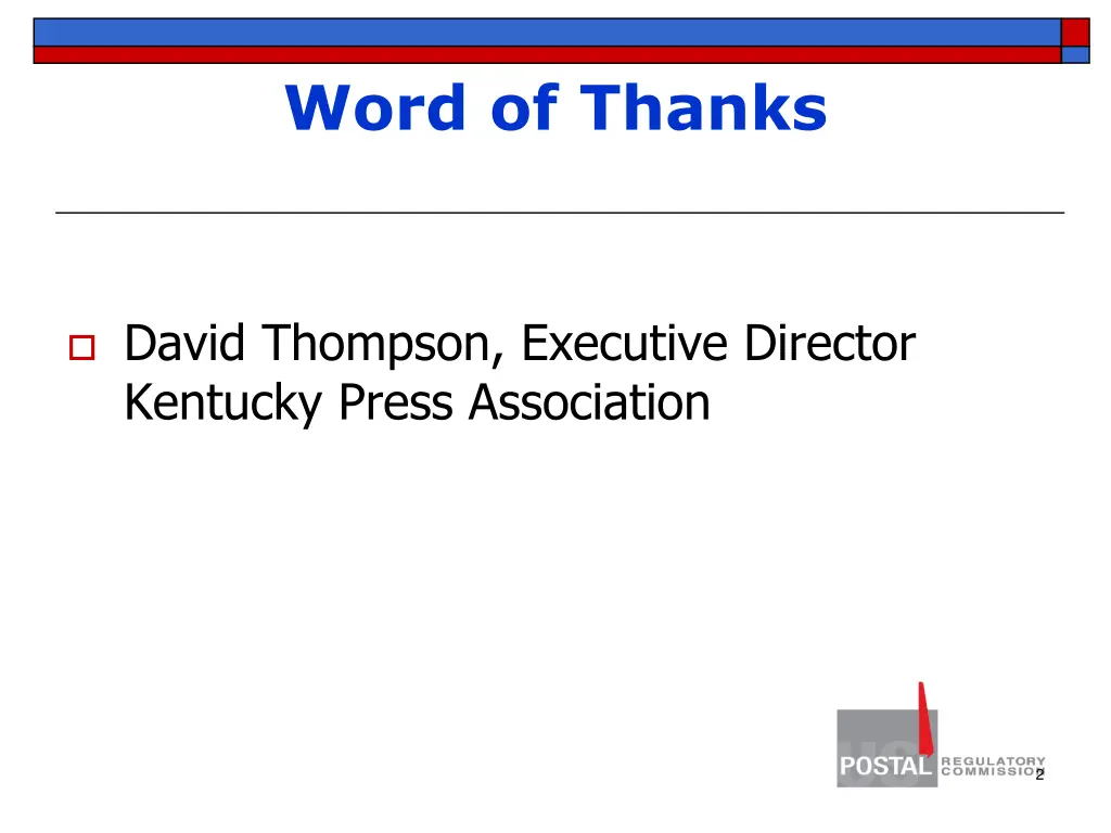 word of thanks
