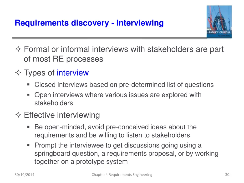 requirements discovery interviewing