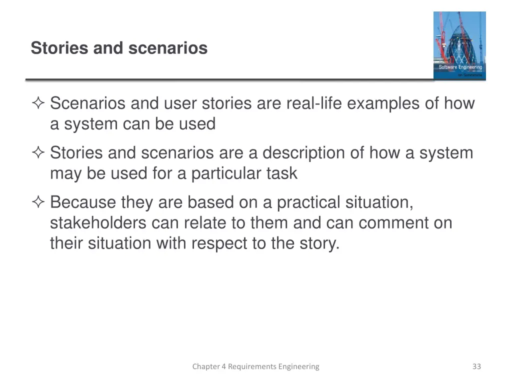 stories and scenarios