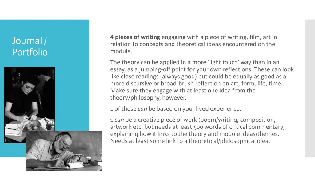 4 pieces of writing engaging with a piece