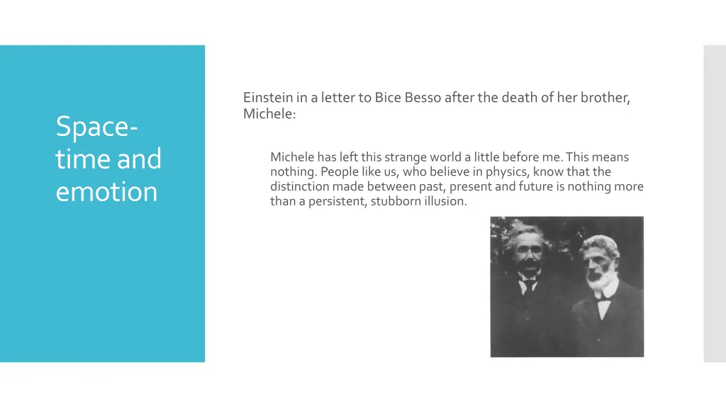 einstein in a letter to bice besso after