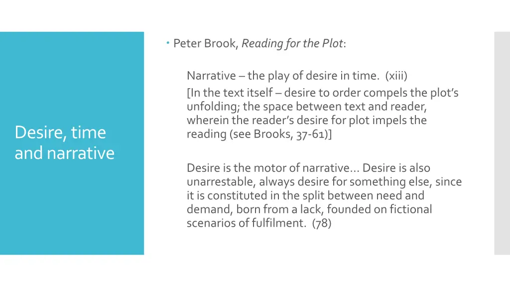 peter brook reading for the plot