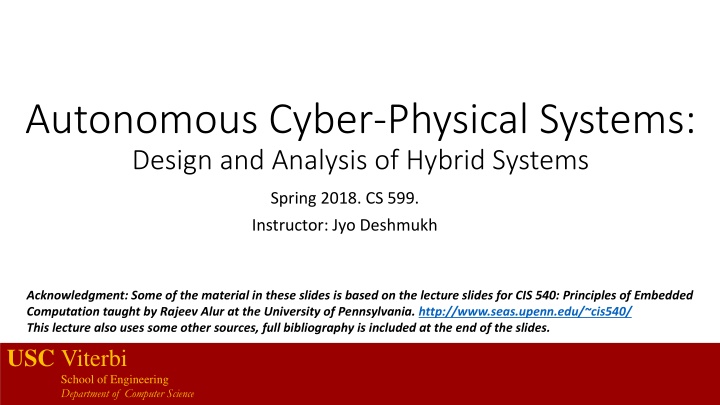 autonomous cyber physical systems design