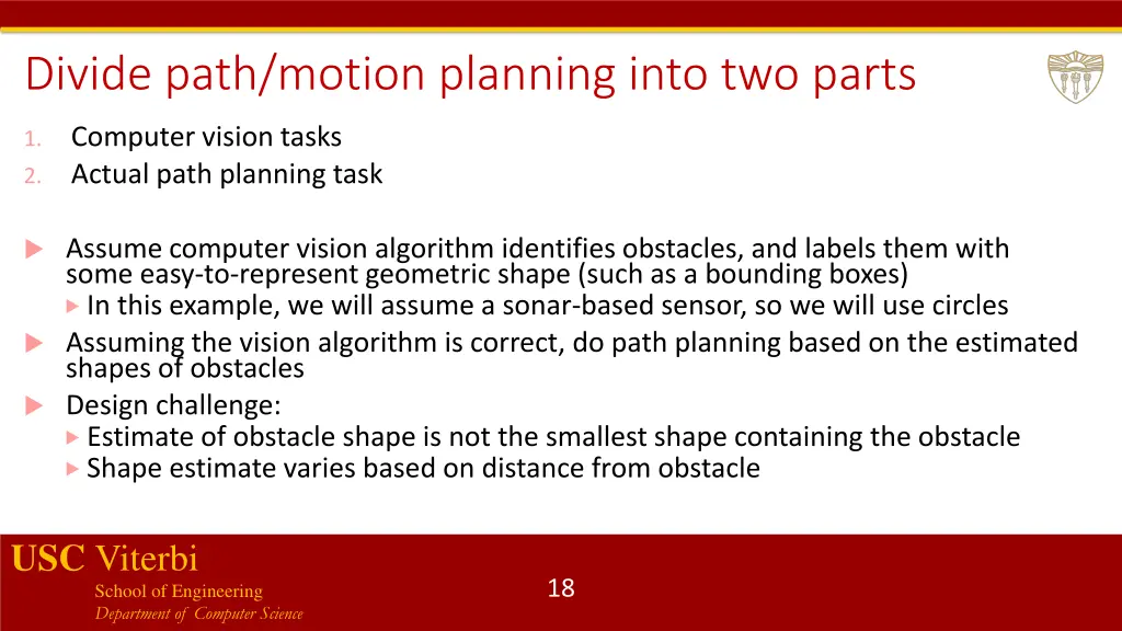 divide path motion planning into two parts