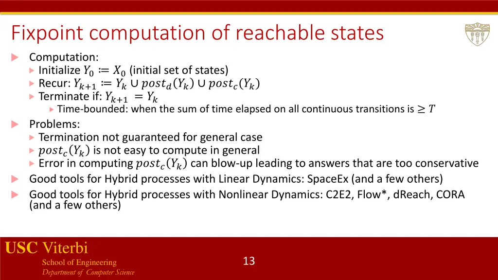 fixpoint computation of reachable states
