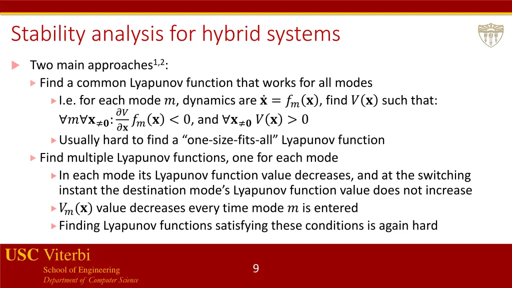 stability analysis for hybrid systems