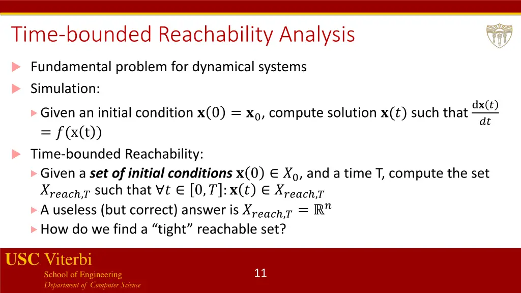 time bounded reachability analysis