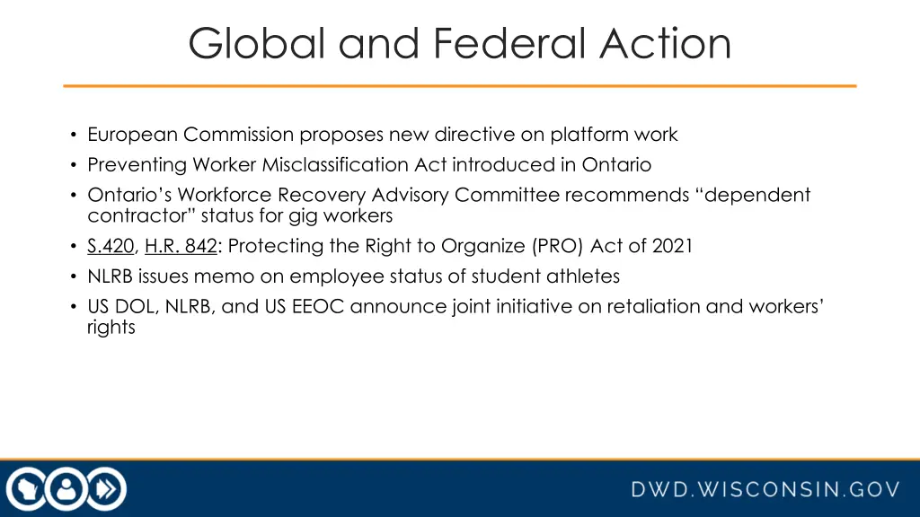 global and federal action