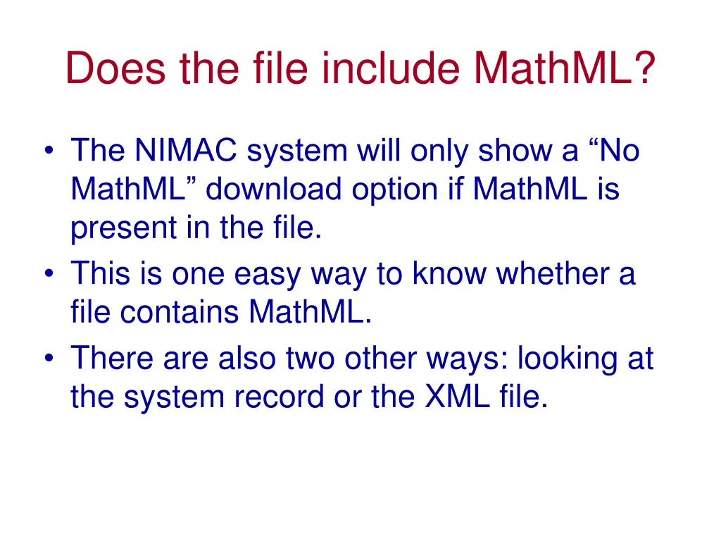 does the file include mathml