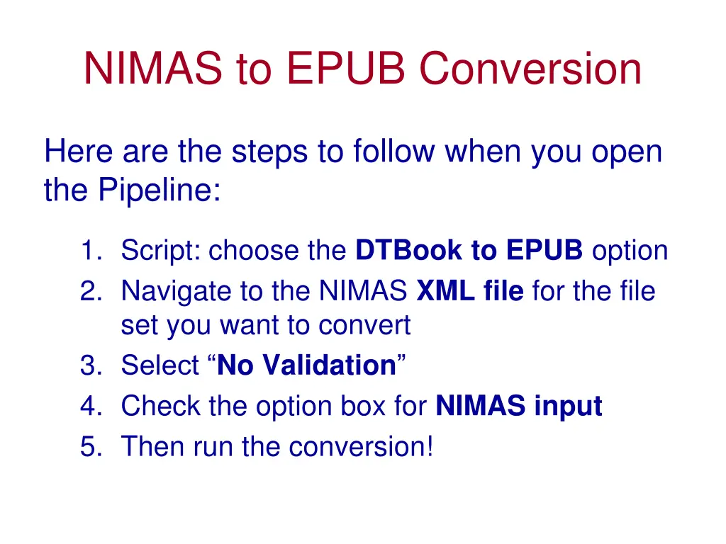 nimas to epub conversion