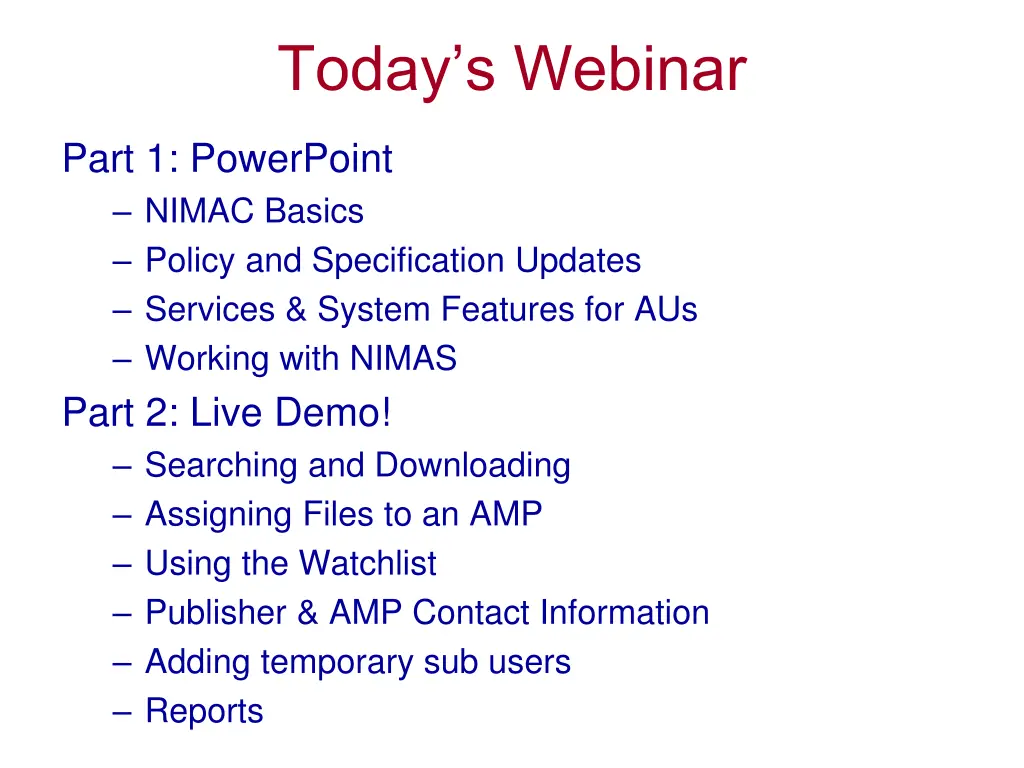today s webinar