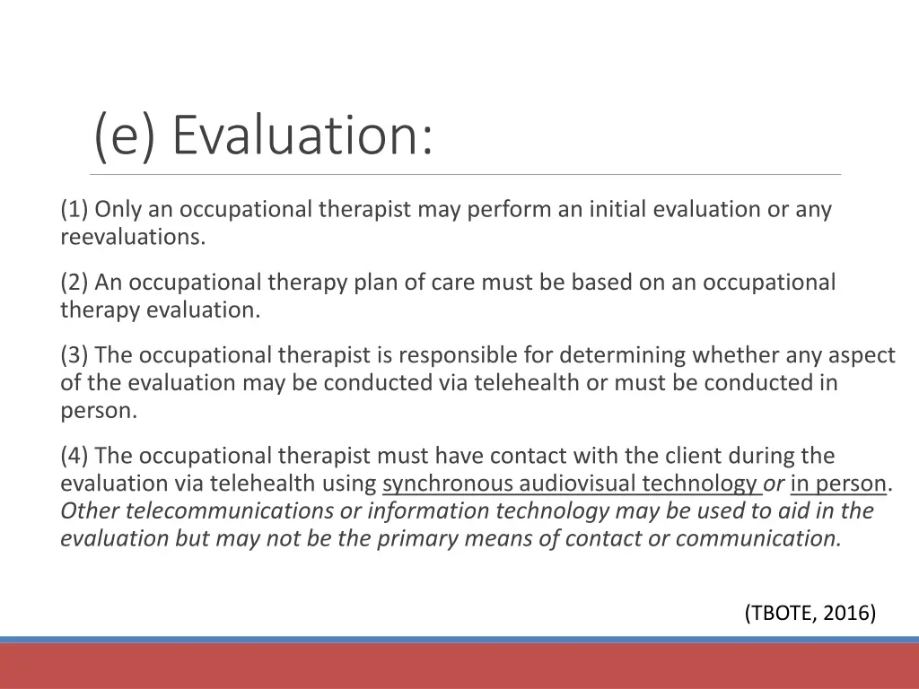 e evaluation