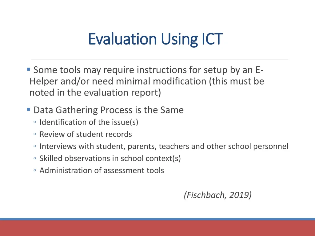 evaluation using ict evaluation using ict
