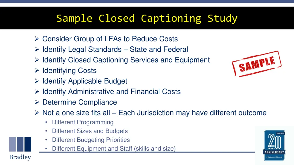 sample closed captioning study