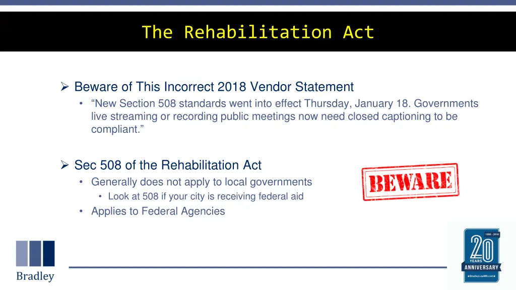 the rehabilitation act