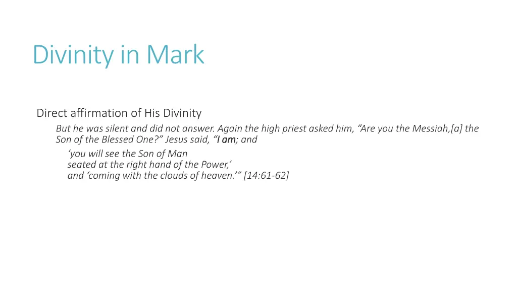 divinity in mark 1