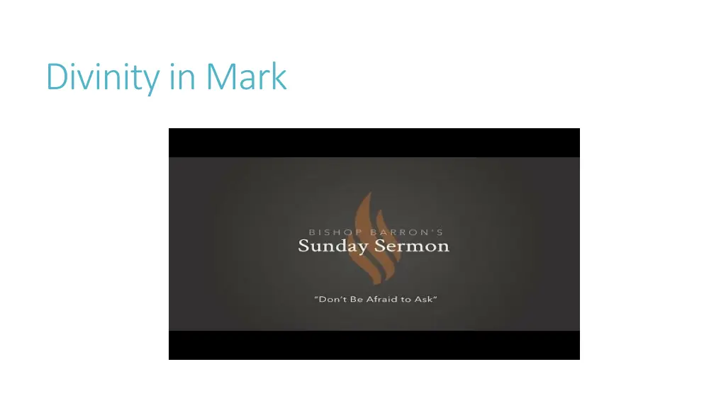 divinity in mark