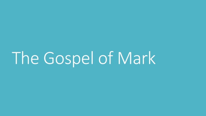 the gospel of mark