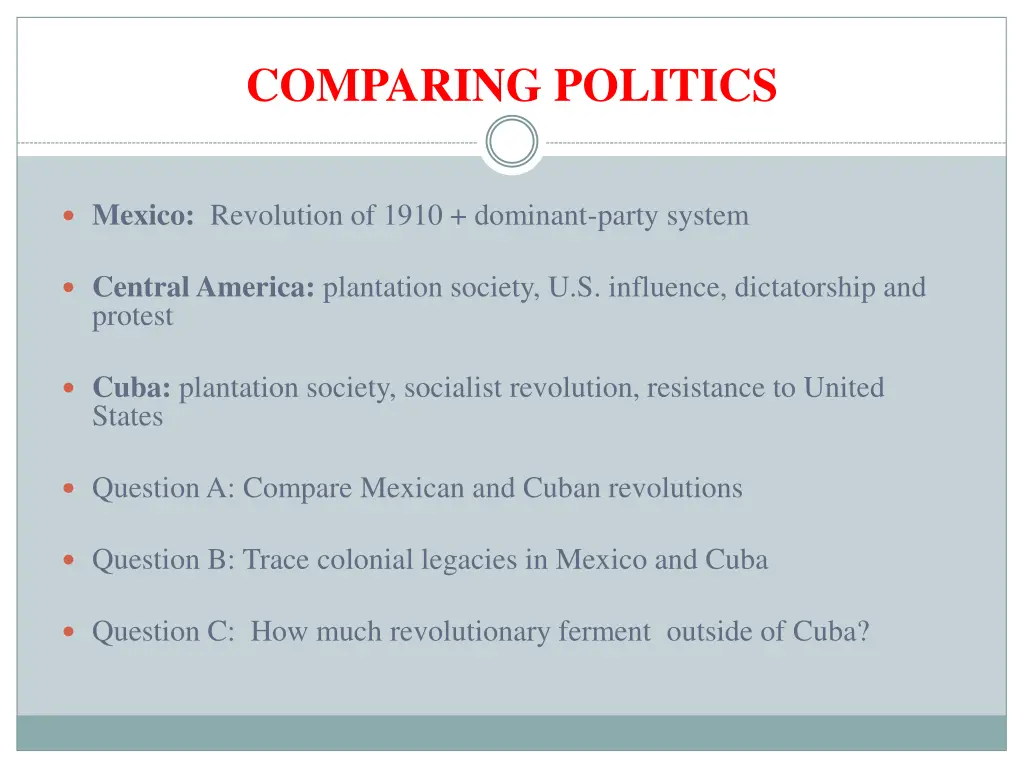 comparing politics