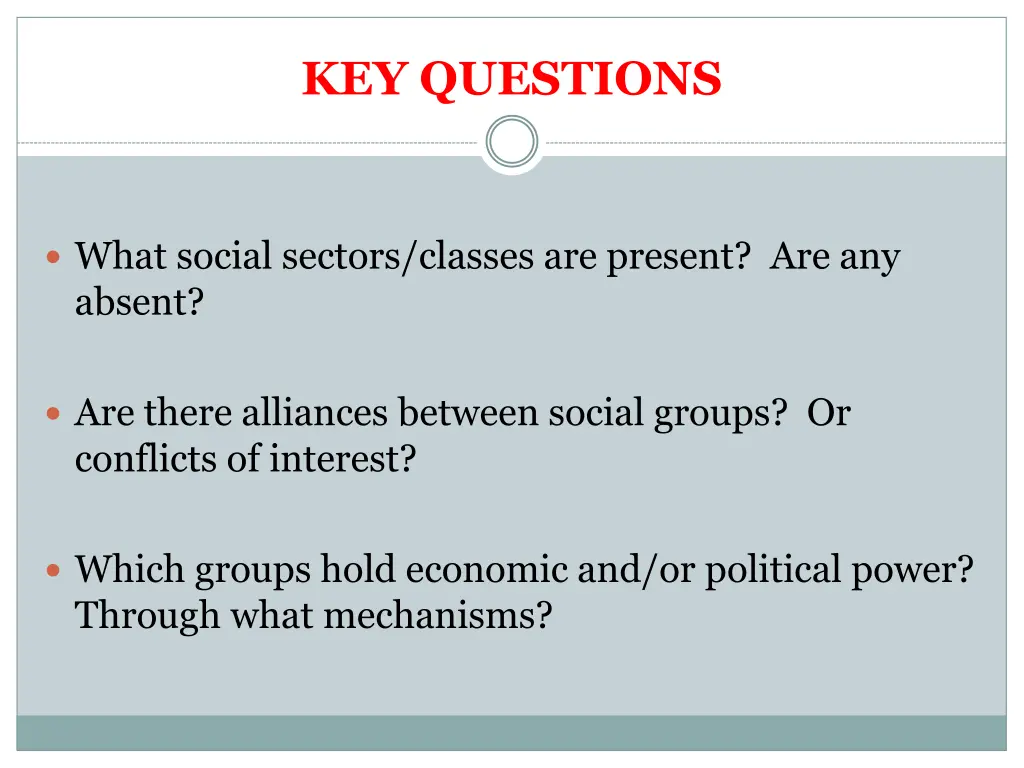 key questions