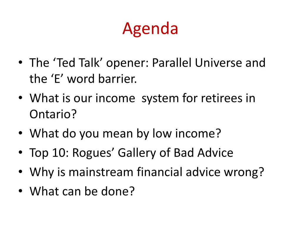 agenda