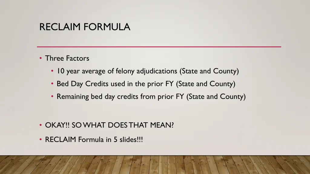 reclaim formula