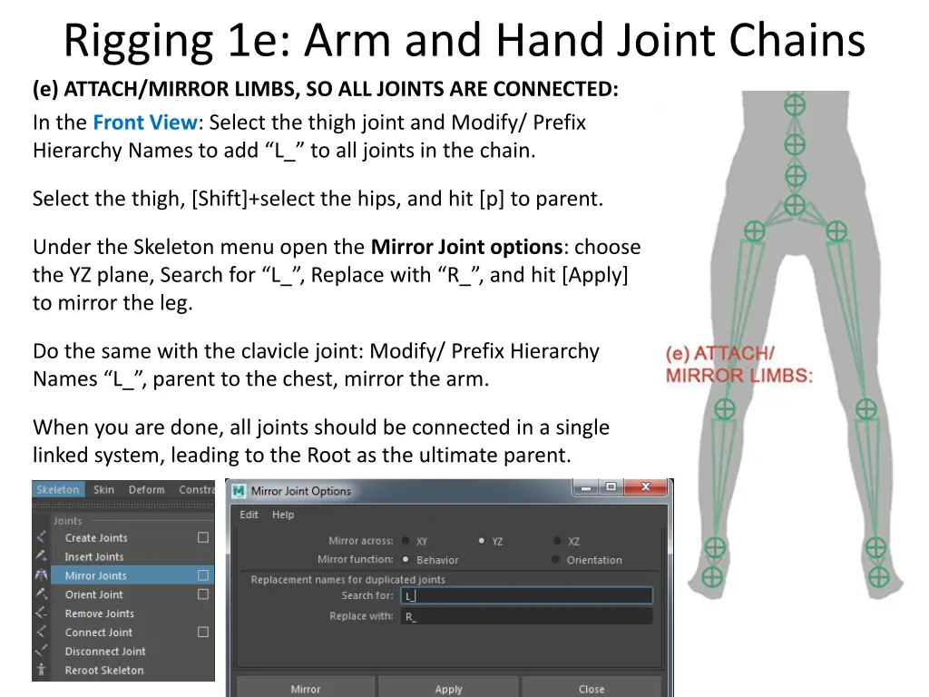rigging 1e arm and hand joint chains e attach