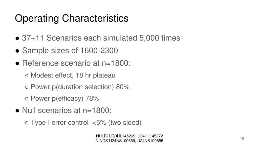 operating characteristics