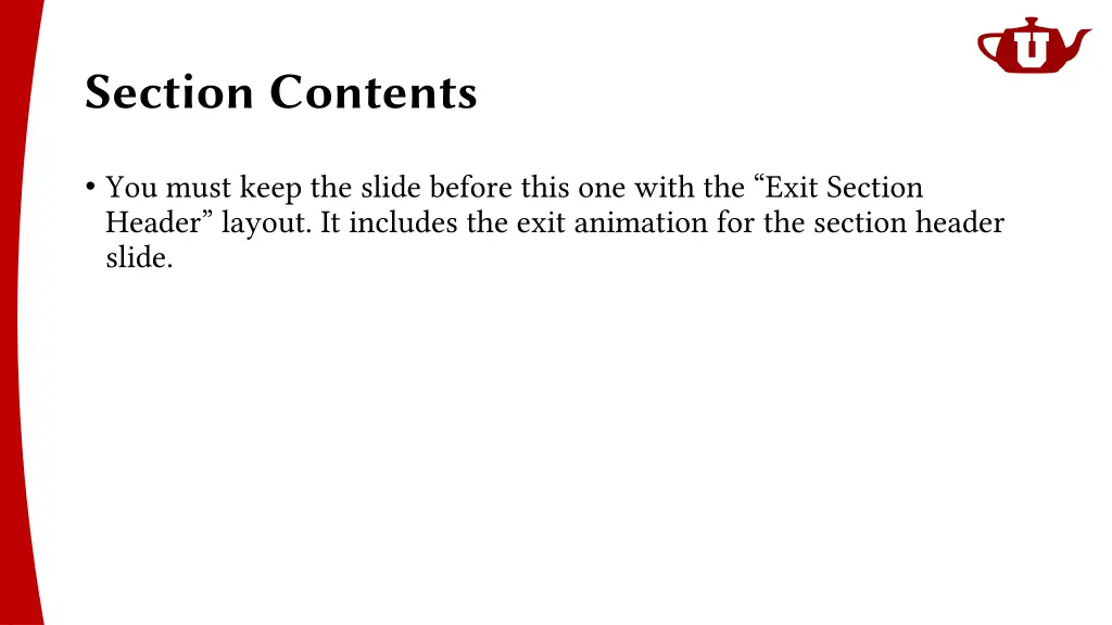 section contents