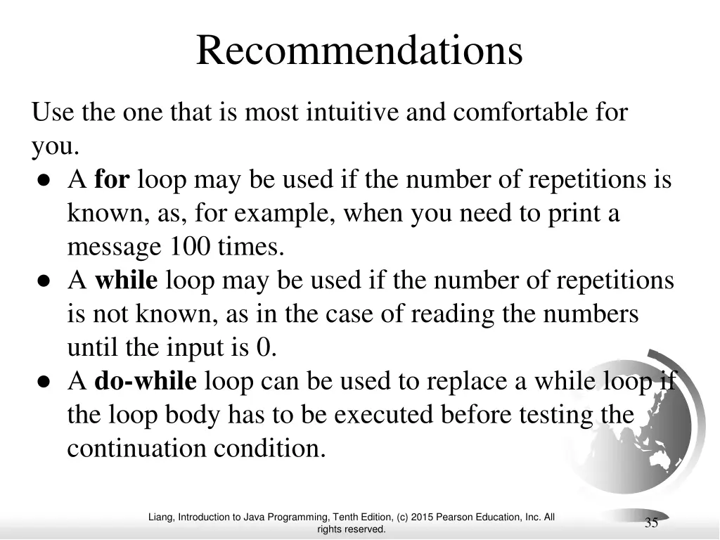 recommendations