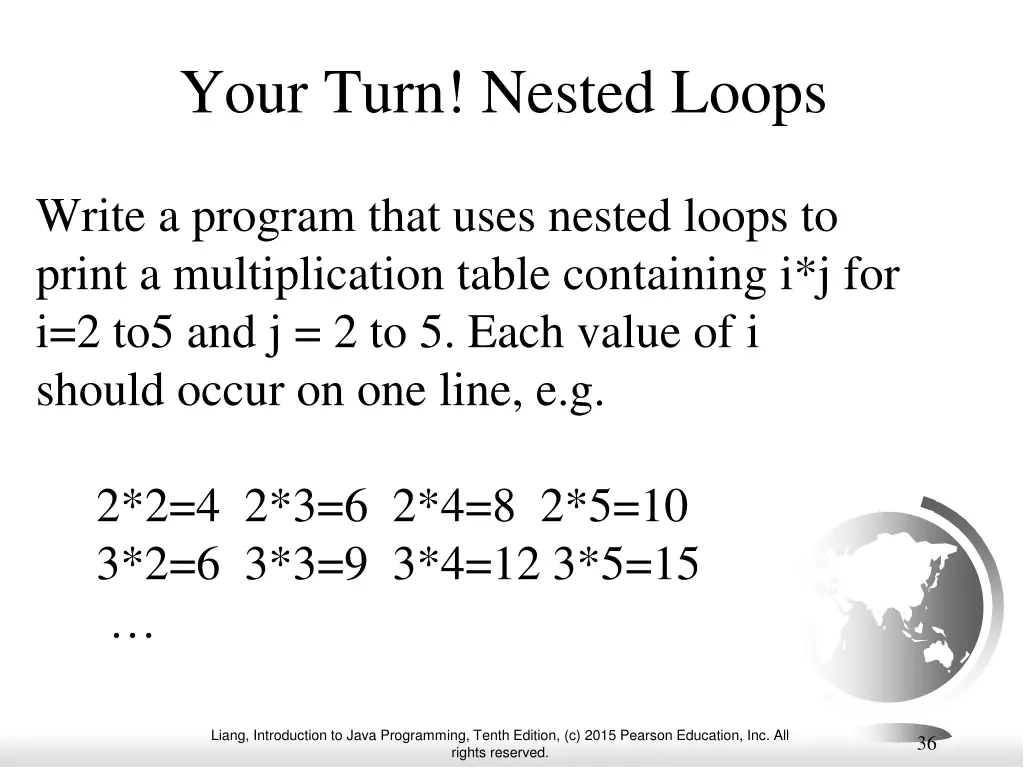 your turn nested loops