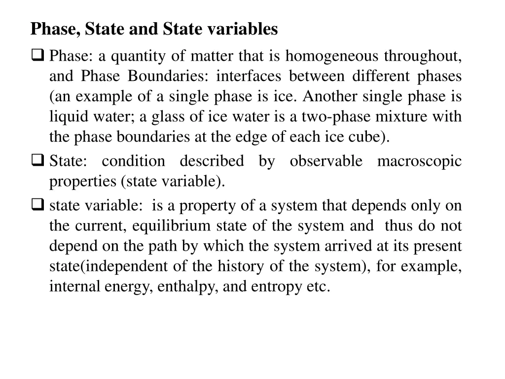 phase state and state variables phase a quantity