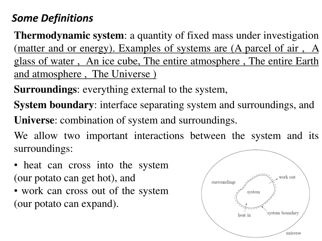 some definitions thermodynamic system a quantity