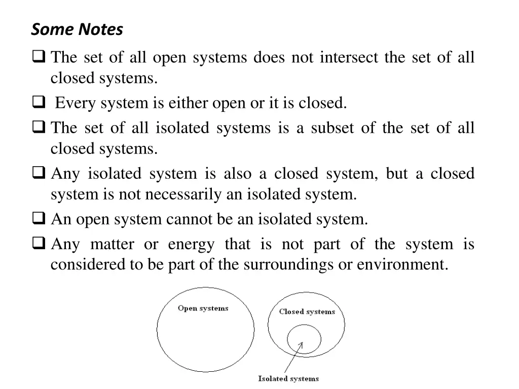 some notes the set of all open systems does