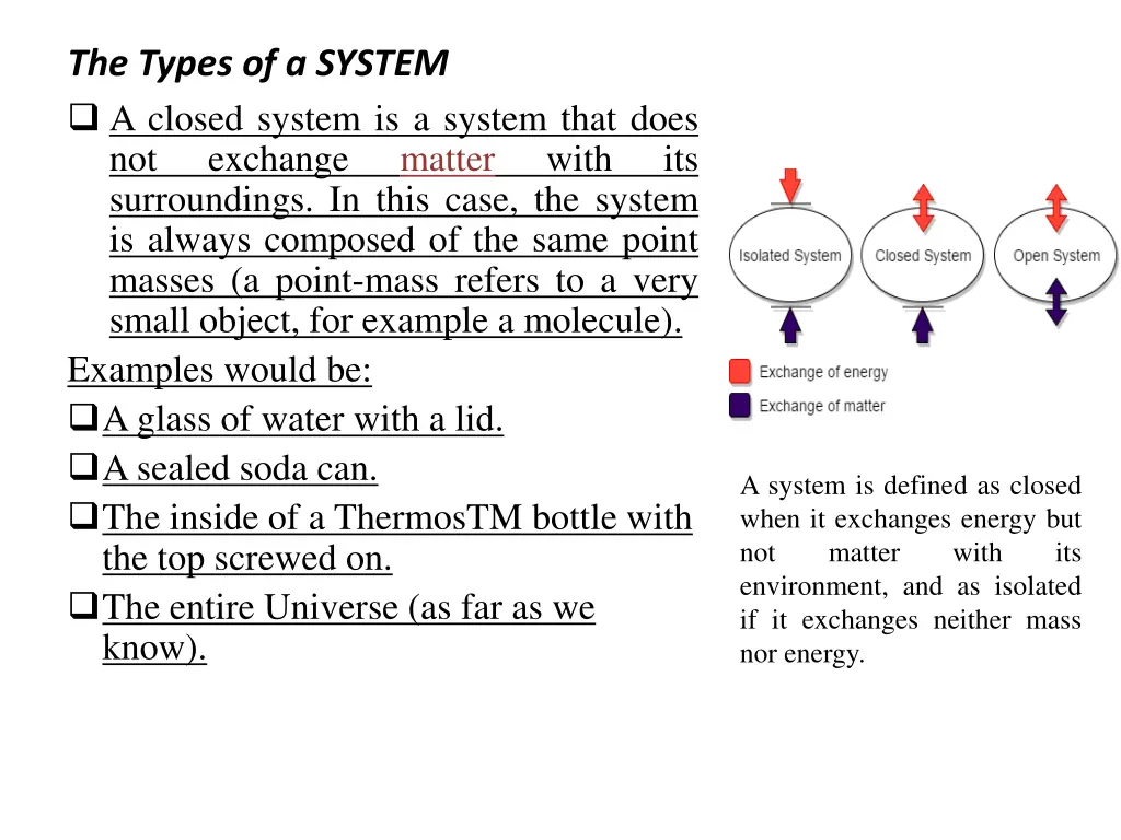 the types of a system a closed system is a system