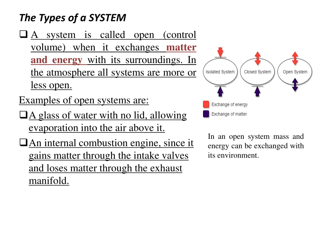 the types of a system a system is called open