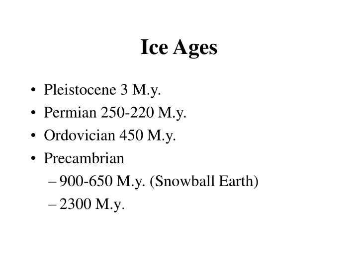 ice ages