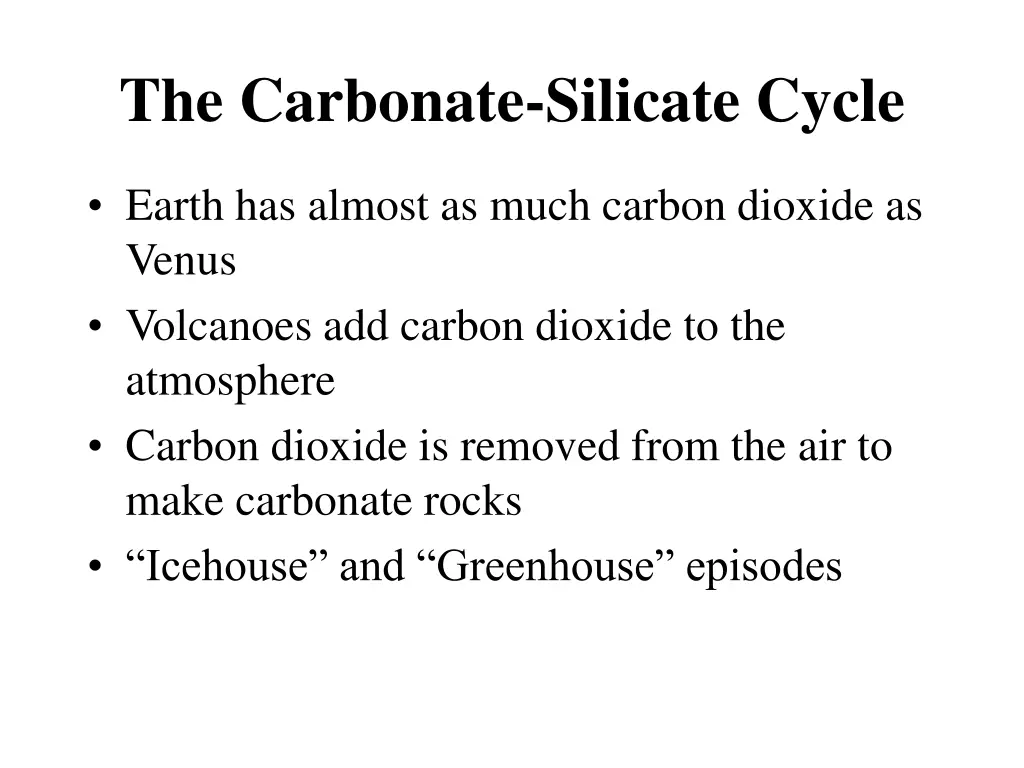 the carbonate silicate cycle