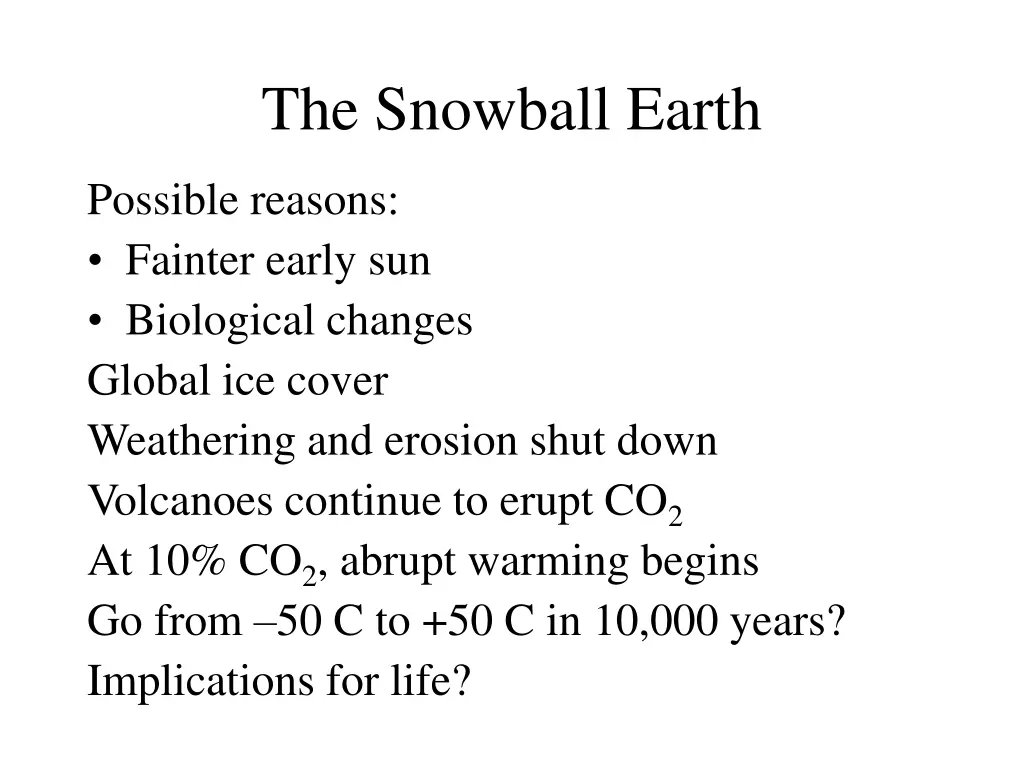 the snowball earth