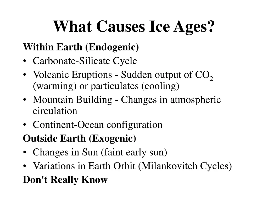 what causes ice ages