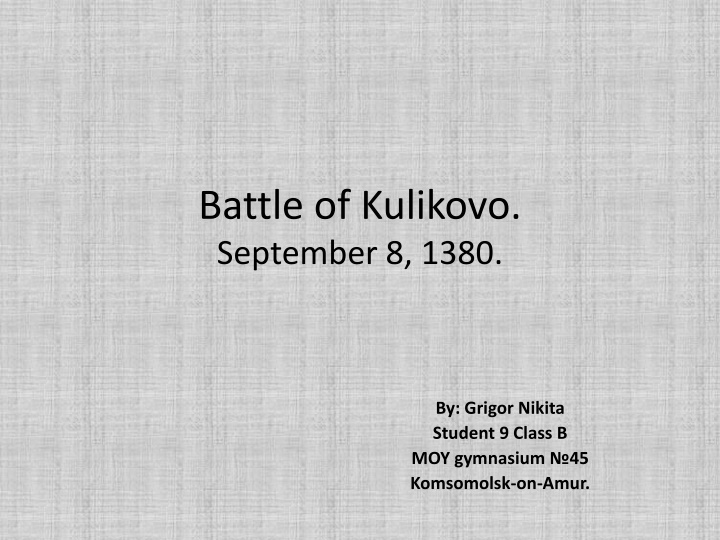 battle of kulikovo september 8 1380