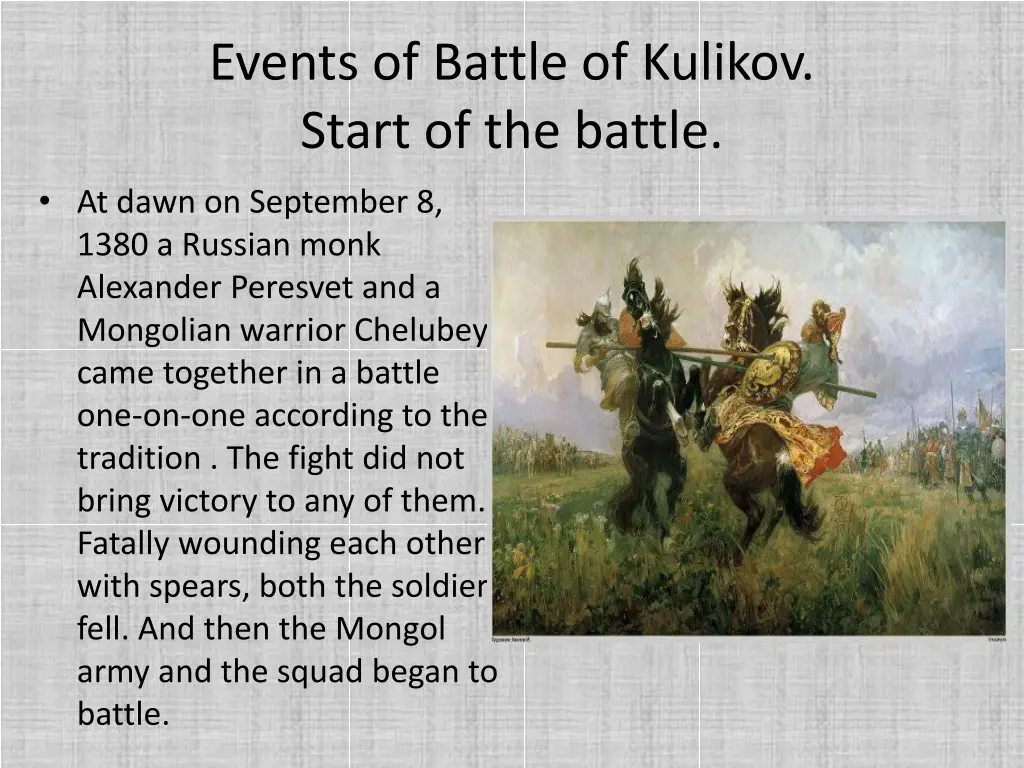 events of battle of kulikov start of the battle
