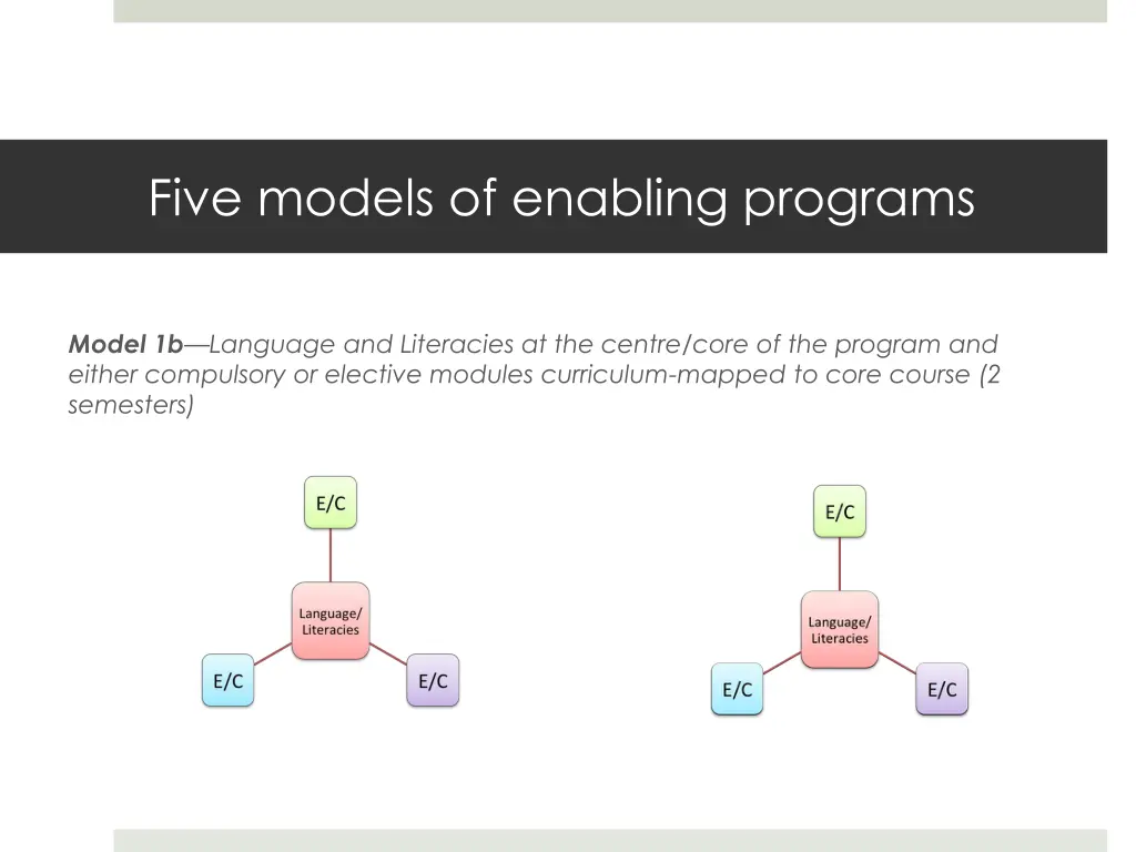 five models of enabling programs 1
