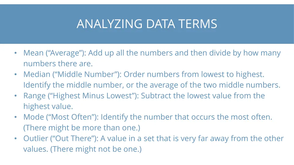 analyzing data terms
