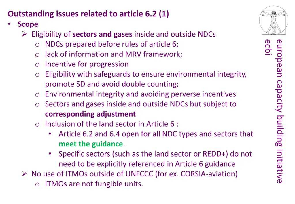 outstanding issues related to article 6 2 1 scope