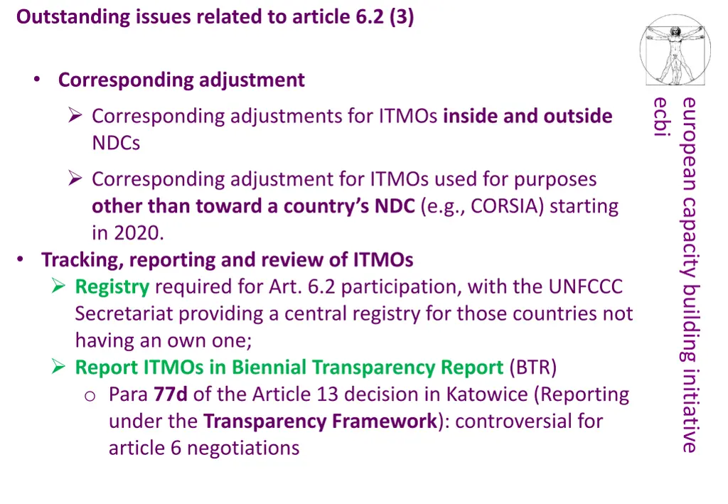 outstanding issues related to article 6 2 3