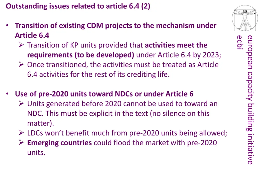 outstanding issues related to article 6 4 2