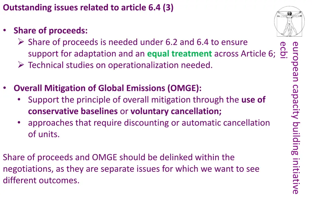 outstanding issues related to article 6 4 3