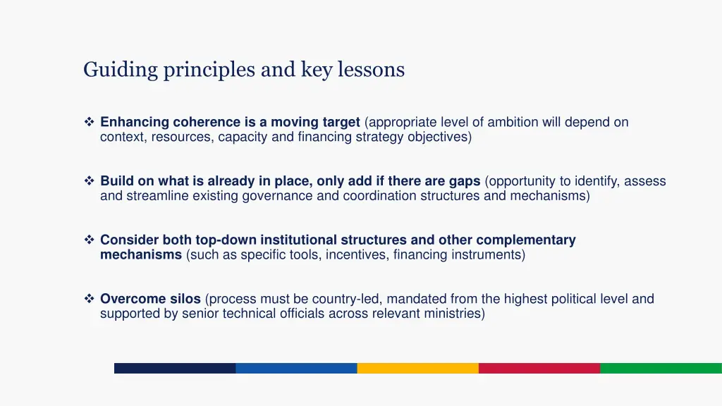 guiding principles and key lessons