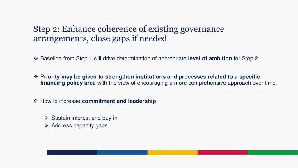 step 2 enhance coherence of existing governance